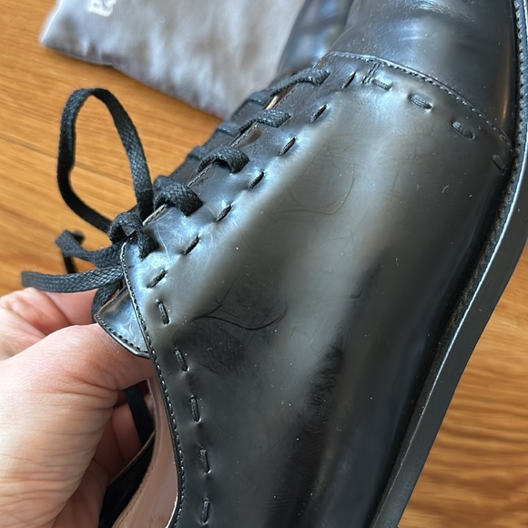 MaxMara classic black women’s lace up oxfords with stitching detail EU39 - Picture 6 of 8